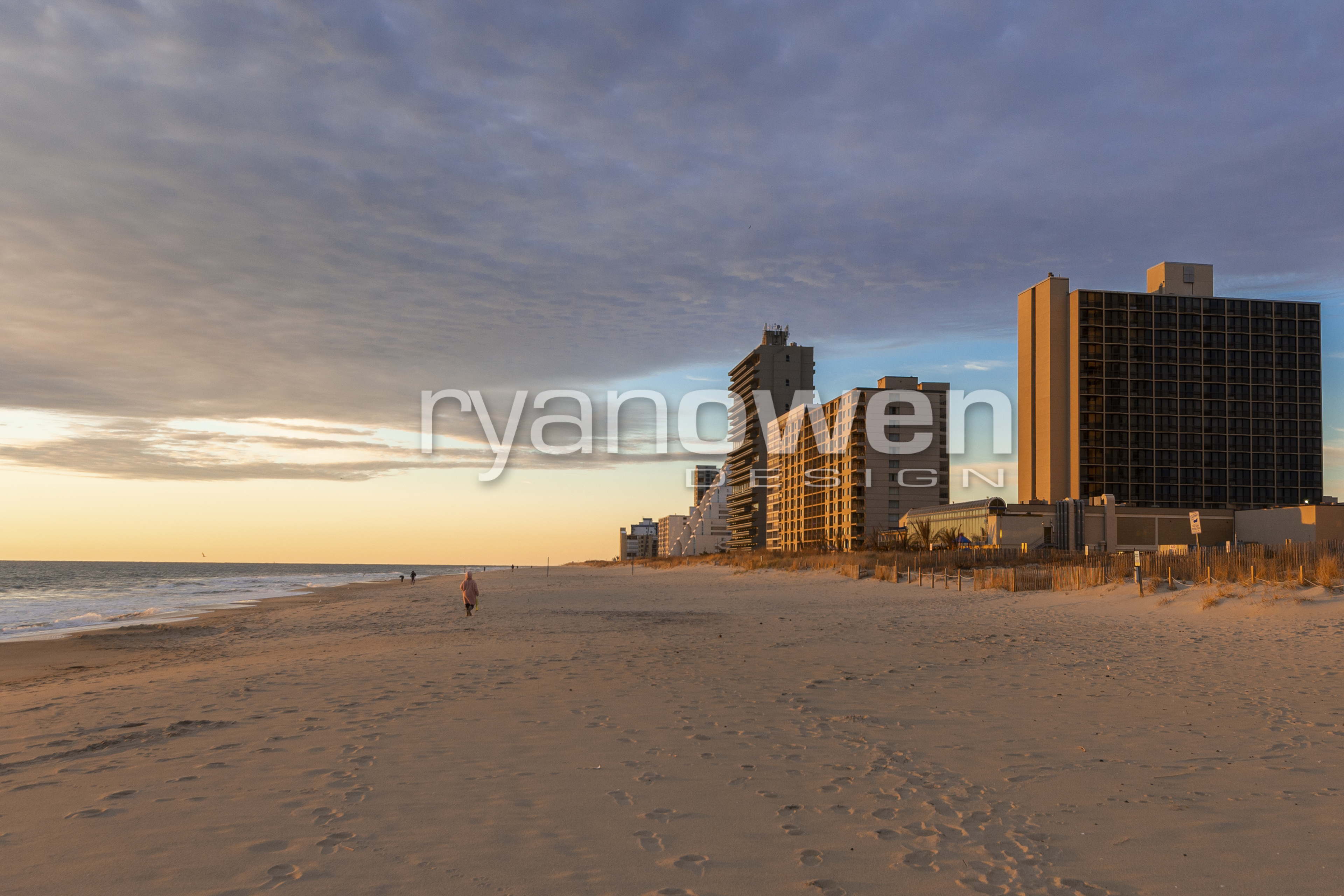Ocean City condo row sunrise
