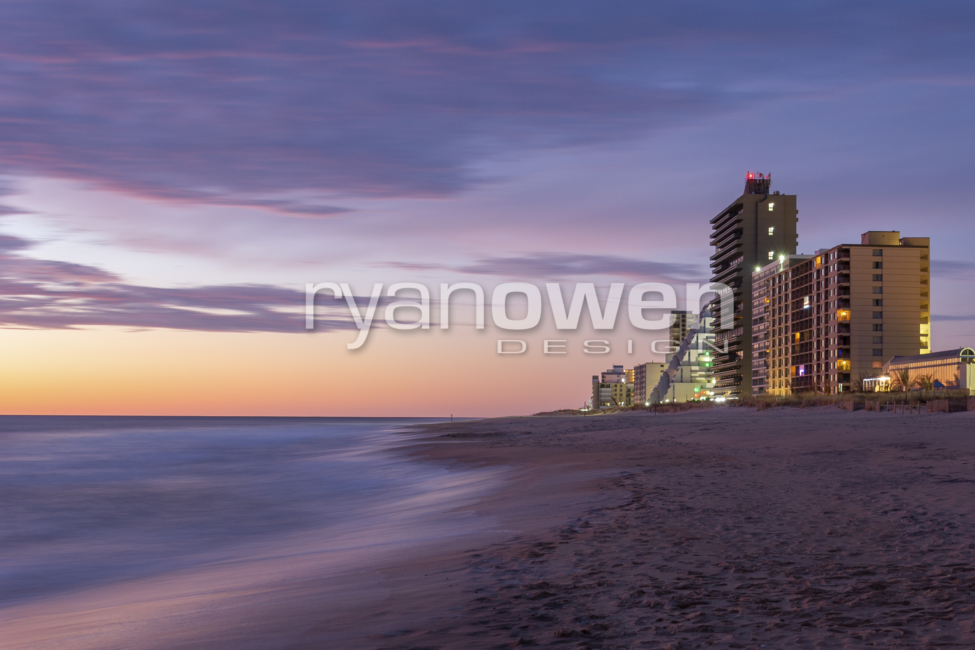 Ocean City condo row sunrise