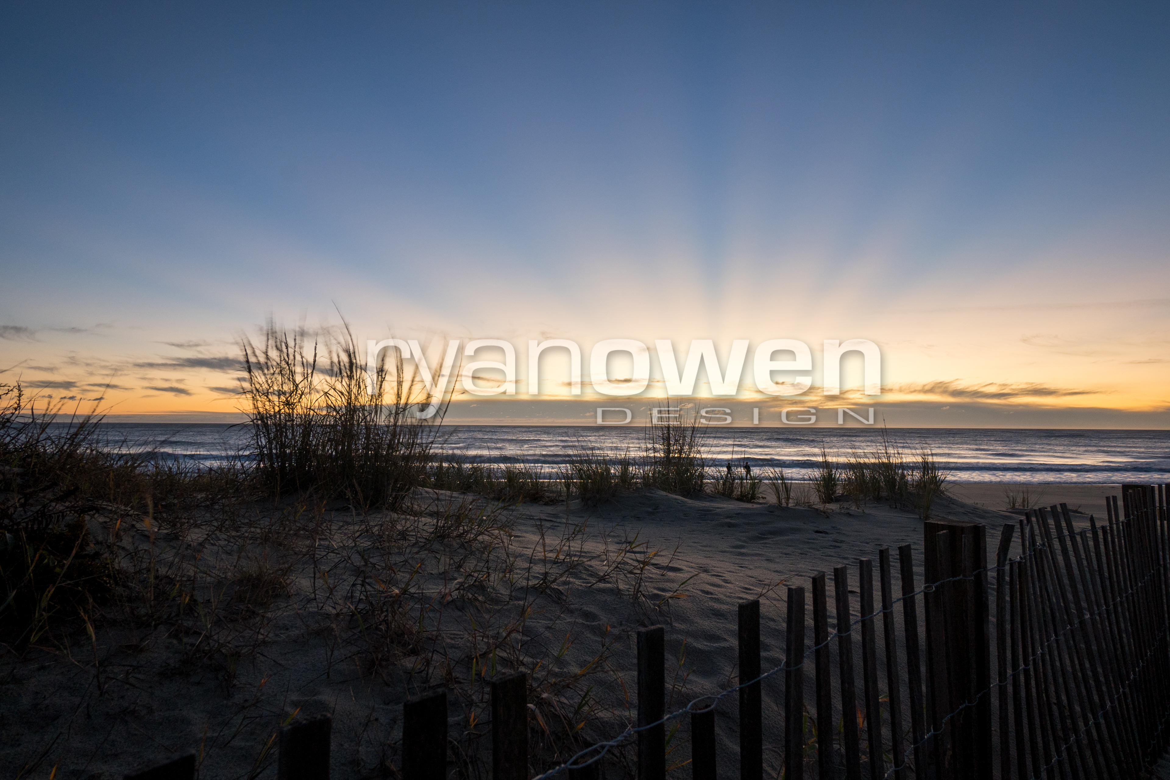 Ocean City dune fence sunrise